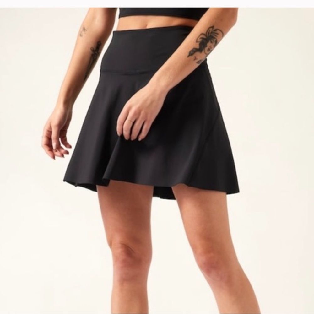 Athleta Match Point Skort Black Tennis Pickleball Golf Active Skirt Size Medium